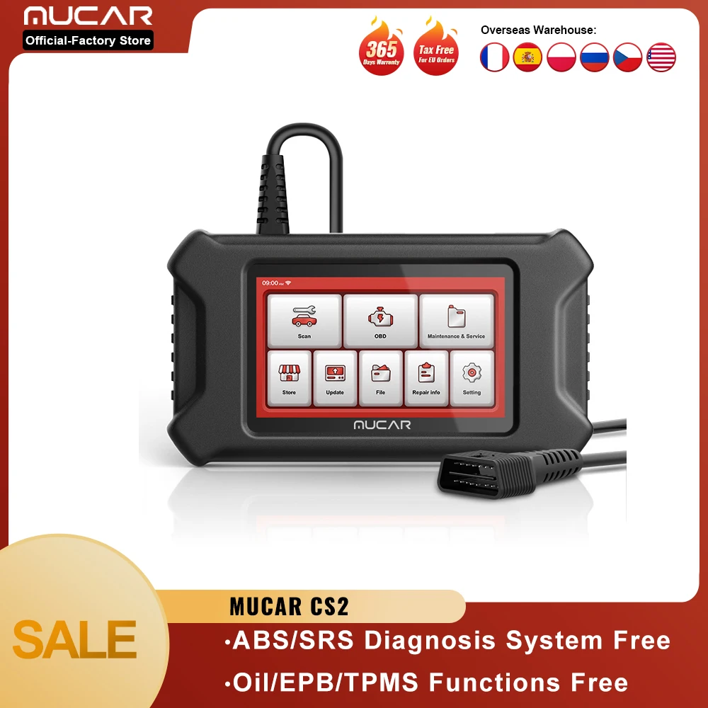 

Диагностическая система MUCAR CS2 ABS/SRS, сканер Obd2, система мониторинга давления в шинах, масла, EPB, автоматический бессрочный считыватель кодов ...