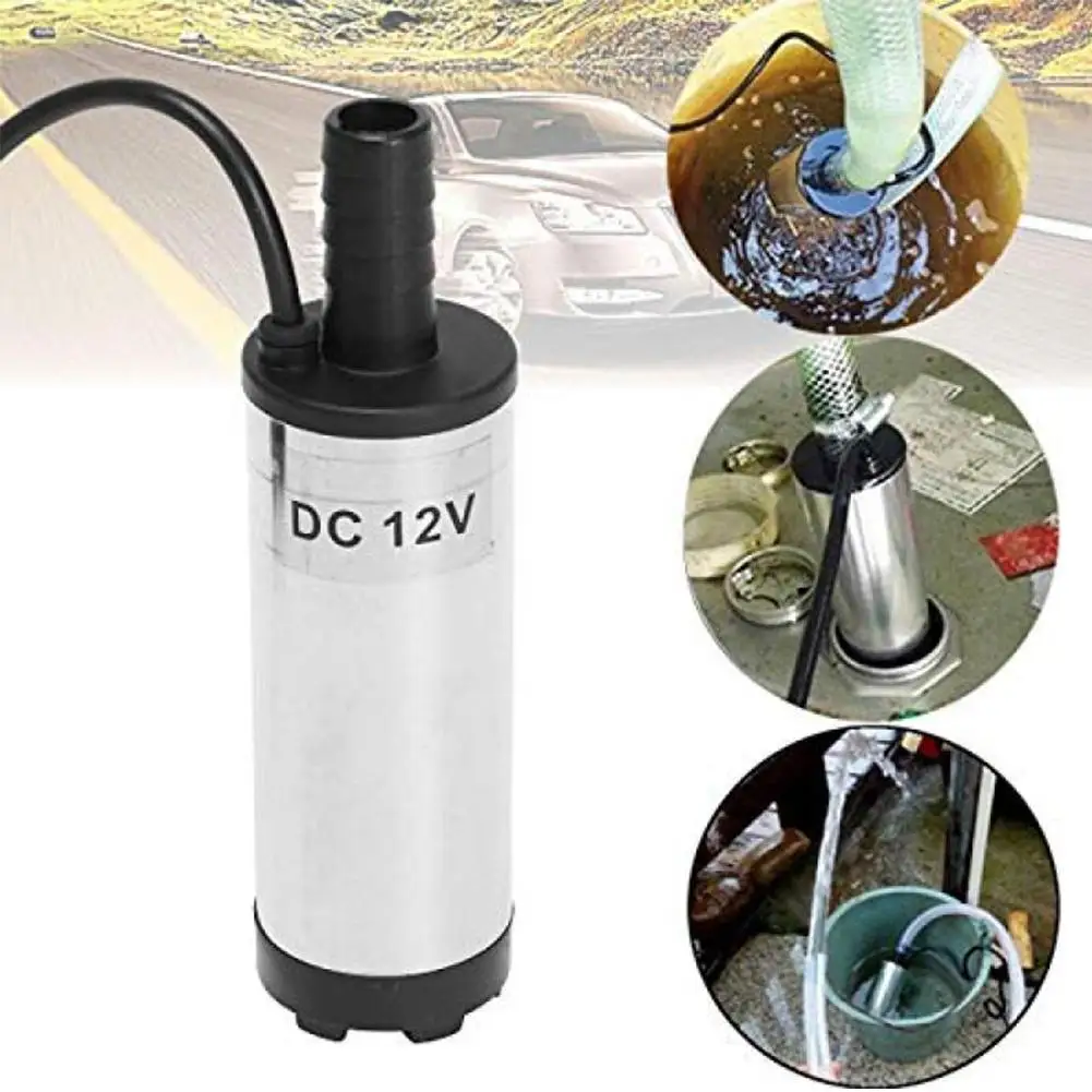 

DC 12V Inflatable Pump Electric Submersible Pump Fuel Water Oil Car Camp Fish Submersible Aluminum Alloy Transfer Pump