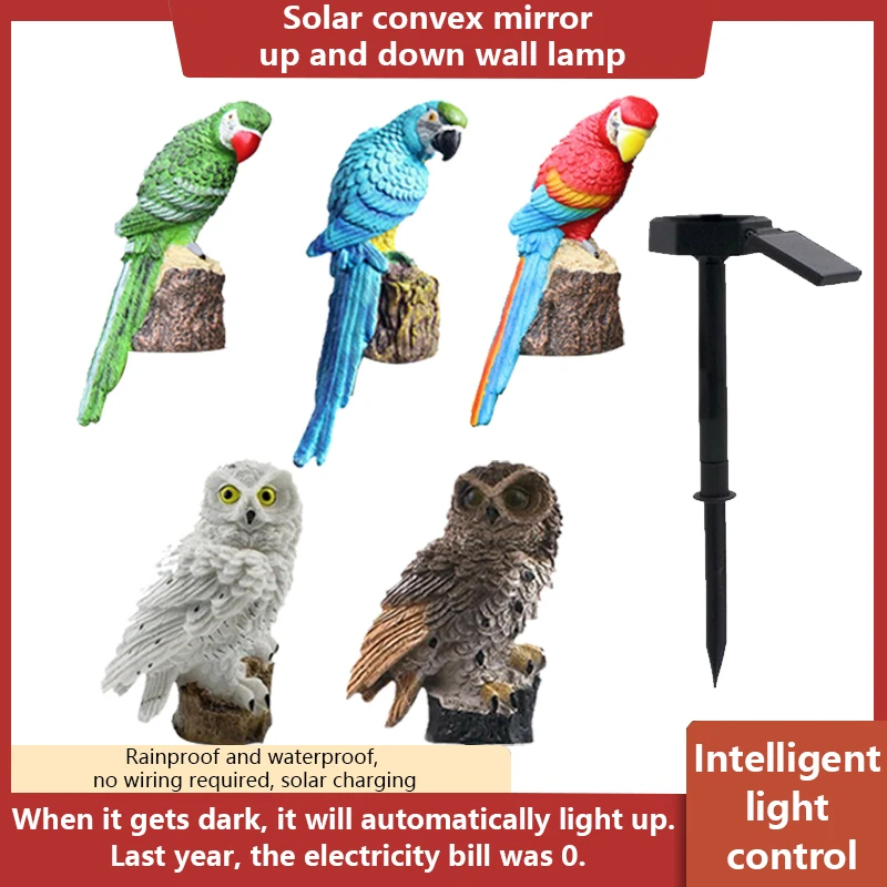 

Outdoor Solar Lights 1pcs Solar Lamp Owl Parrot Ornament Animal Bird Yard Garden Decoration Outdoor Christmas Lights Solar Lamp.