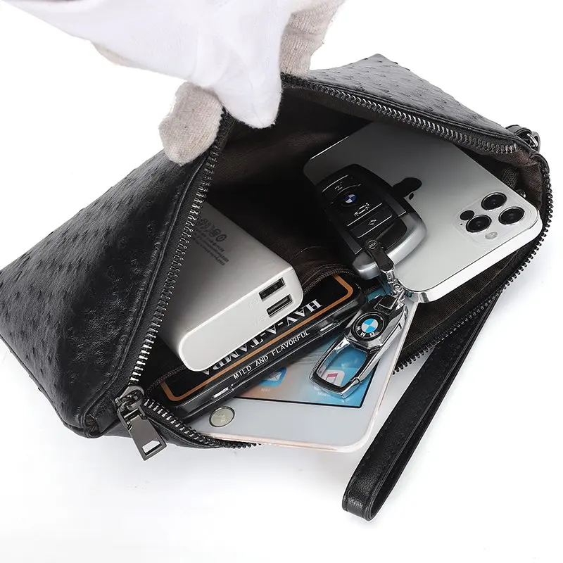 Кошелек мужской кожаный на зажиме для денег многофункциональный тонкий клатч с