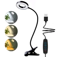usb led reading light with clip desk lamp 3 lighting modes 10 dimmable brightness eye caring book light for studying makeup work