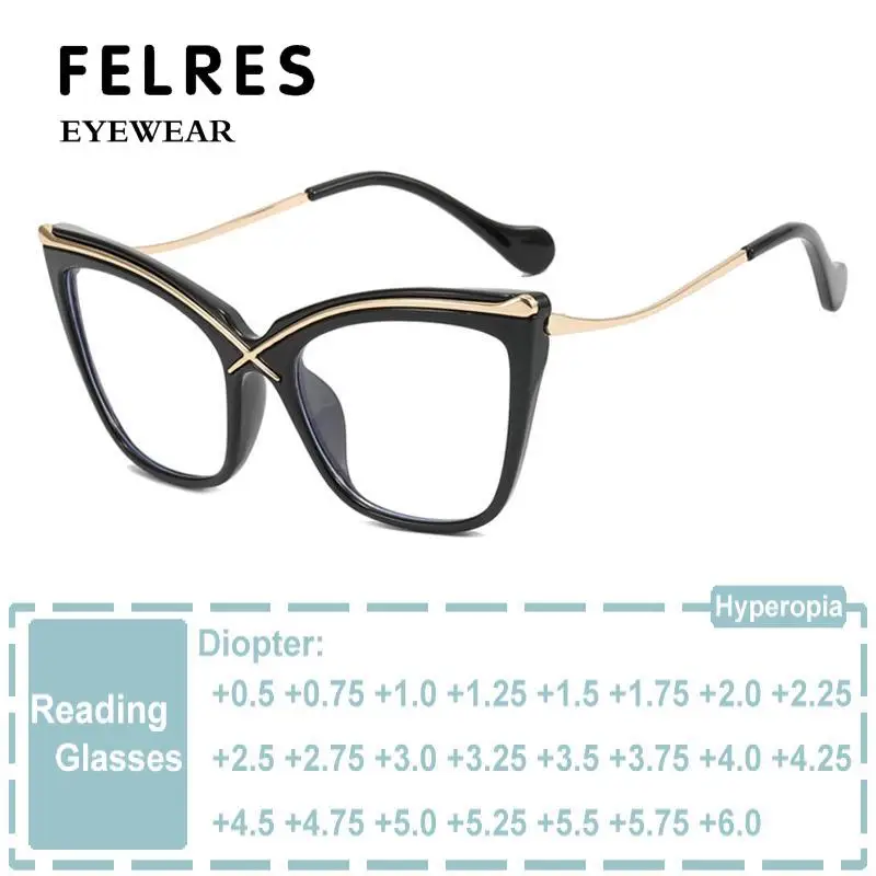 

Luxury Vintage Cat Eye Flower Reading Glasses Anti Blue Light Filter Woman Eyeglasses Presbyopia Glasses Optical Magnifier