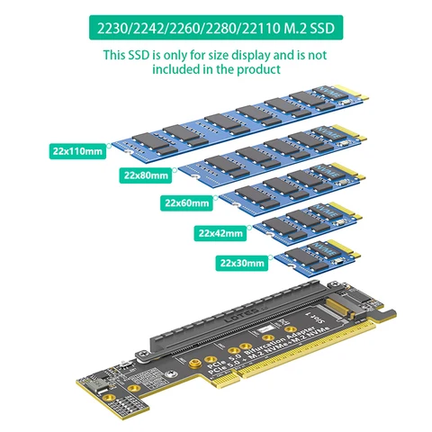 IRhasta Адаптер PCIE5.0 для двух NVMe + PCIE X16