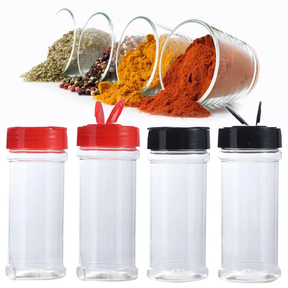 200ml Clear Plastic Spice Jar Transparent Seasoning Bottle Butterfly Cover Refill Containers Cumin Powder