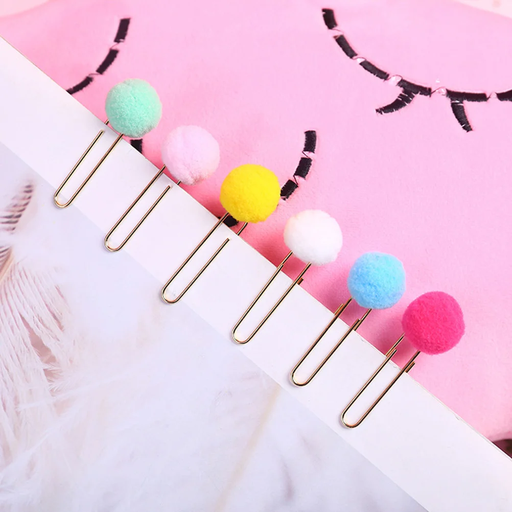 

Paper Clips Clip Pom Funny Bookmarks Planner Photo Banner Pin Bookmark Decorative Office Clamp Large