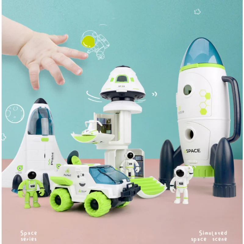 

New STEM Puzzle Acousto Optic-Space Toys Montessori Space Model Space Station Rocket Aviation Series Educational Toys Gift