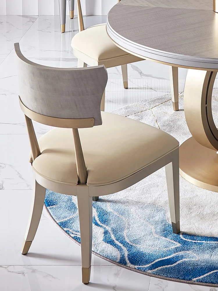 

Youfan Art Hepburn/American light luxury simple soft bag comfortable dining chair home living room dining table dining chair boo