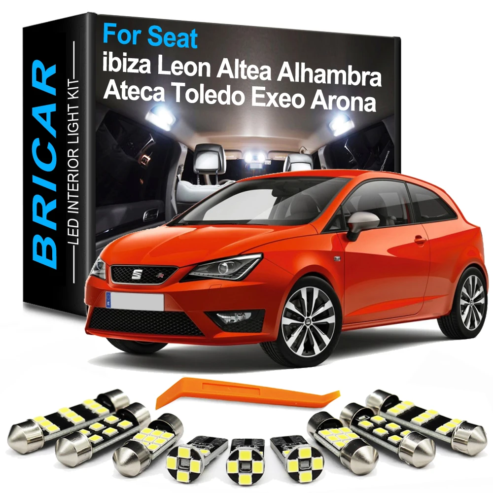 

Bricar Interior LED Bulb Light Kit For Seat Leon 1M 1P 5F Ibiza 6L 6J 6P Ateca Arona Exeo ST Altea Mii Toledo Alhambra Cordoba
