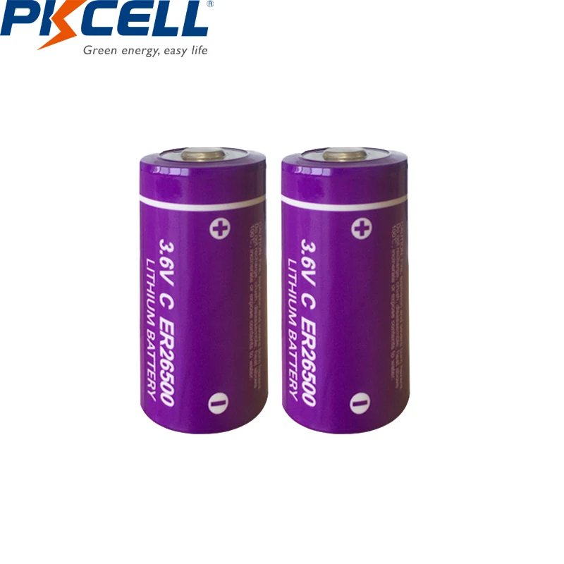 

2Pcs/PKCELL ER 26500 3.6V C size Lithium Battery er26500 9000Mah Li-SOCl2 Battery PLC controly battery