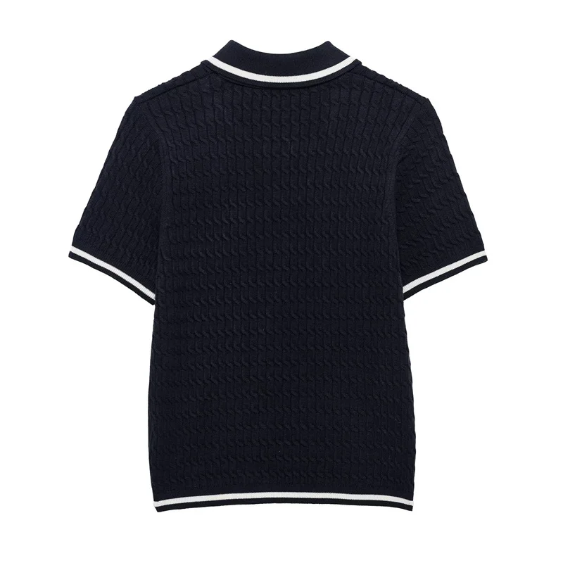 Весенний женский вязаный свитер с воротником-поло топ 2025 года новый модный