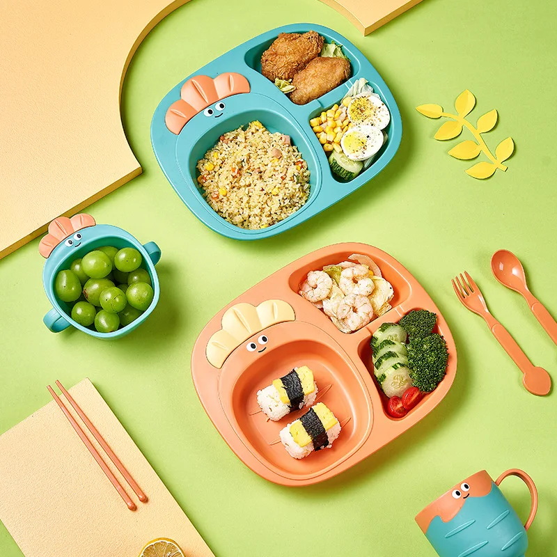 

Новая разделительная тарелка с репой, детская пластиковая посуда, набор из 6 предметов, домашняя детская креативная и милая форма, чашка с го...
