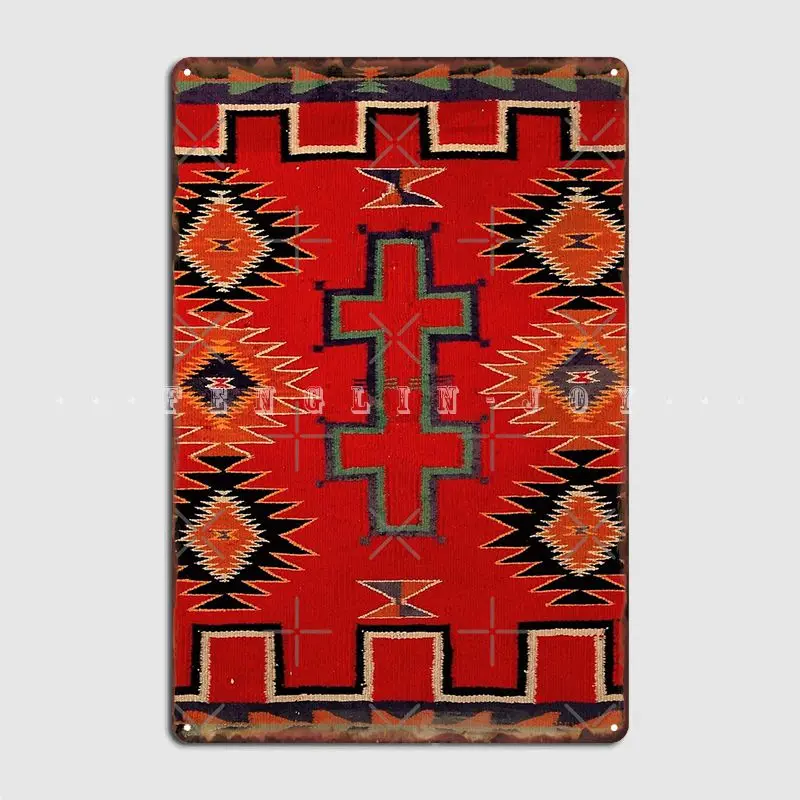 

1890 Navajo Saddle Blanket Scan Of Original Worth Metal Sign Wall Decor Design Bar Cave Club Tin Sign Posters