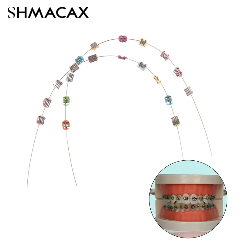 1 пара временных украшений для зубов с металлическими проводами красочный