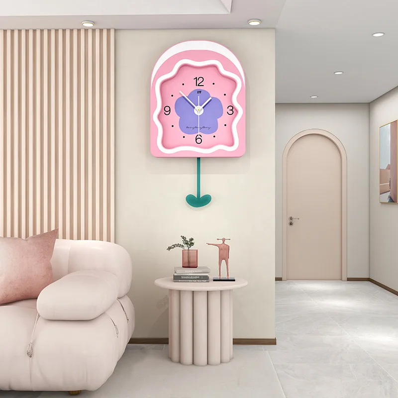 

Новые Розовые Настенные часы, украшение для дома, для гостиной, столовой, спальни, милые настенные часы для детской комнаты
