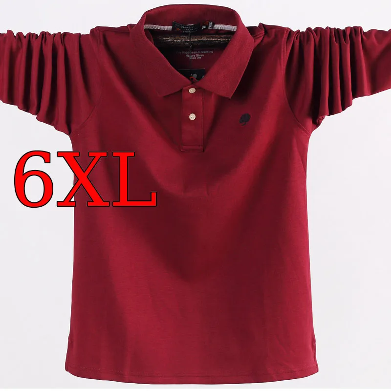 Plus 6XL 5XL Polo Shirts for Men 2021 Mens Tops Polos Homme Polo T Shirt for Men Polo Homme Long-Sleeve Men Tshirt Man Shirt New
