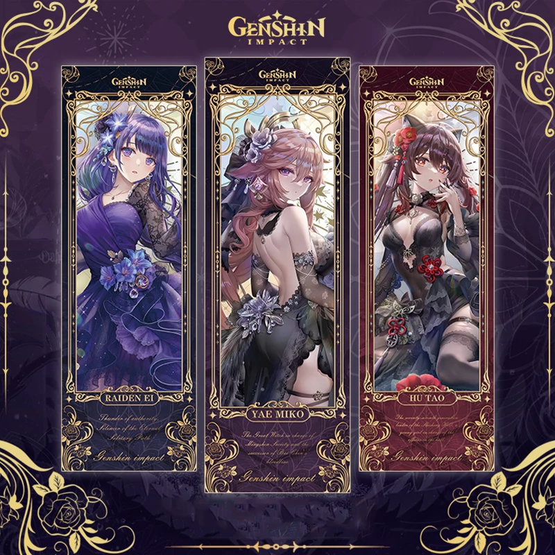 Genshin ударная закладка для косплея Закладка-глитер двухсторонняя коллекция Yae Miko