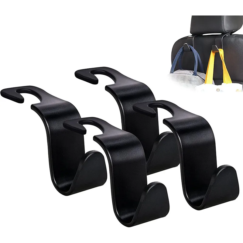 

Car Seat Headrest Hook, Auto Seat Hook Hangers Storage Organizer Interior Accessories for Purse Coats Umbrellas Grocery Bags