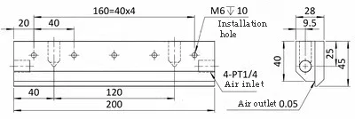 

Промышленный воздушный нож из алюминия 175-350 мм