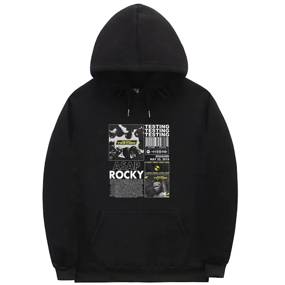 

Hip Hop Rapper Asap Rocky Testing Print Graphic Hoodie Men Women Fleece Cotton Hooded Sweatshirt Male Fashion Oversized Hoodies