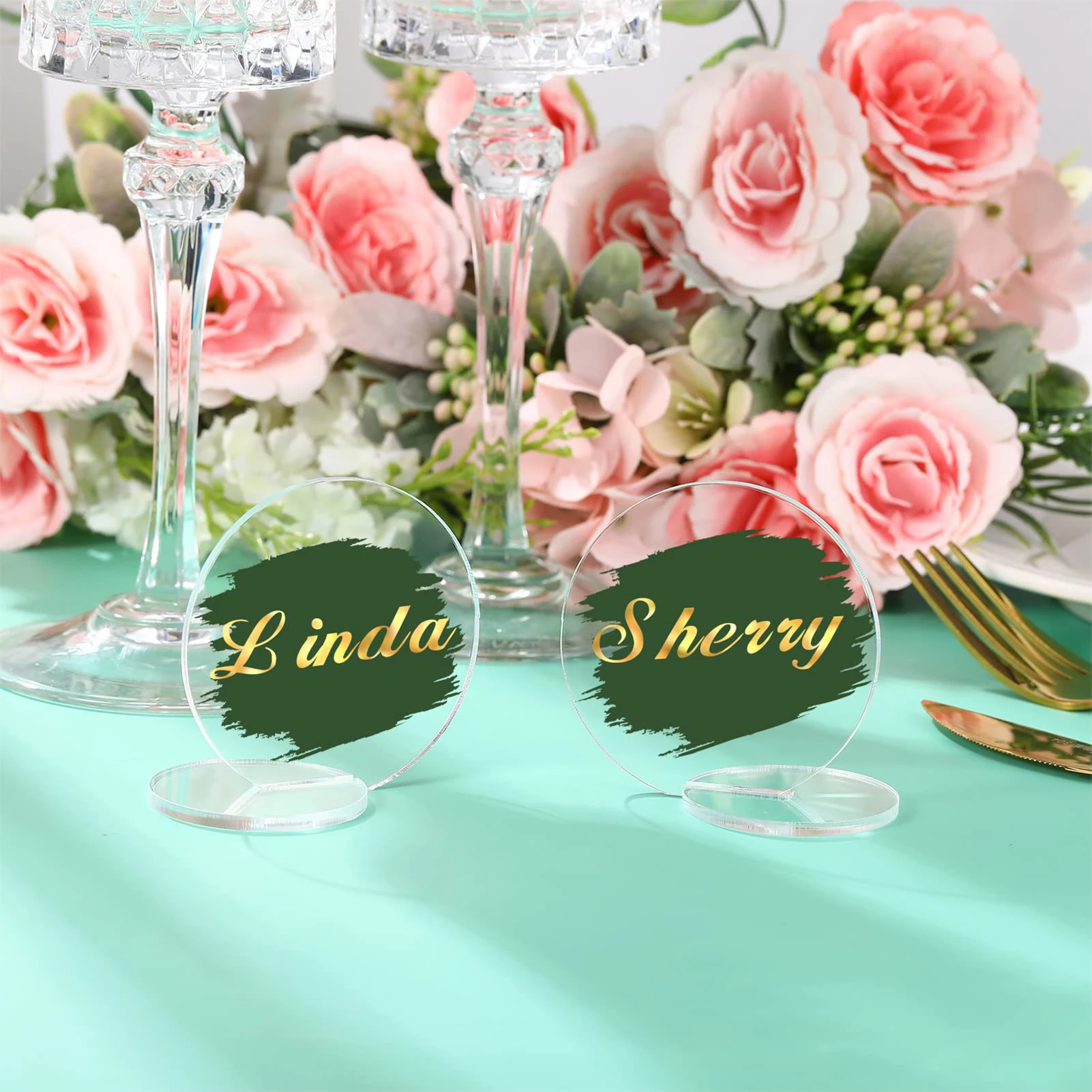 10pcs Clear Acrylic Blank Diy Round Table Number Sign Place Card Wedding Guest Name Card Wedding Banquet Place Card images - 6