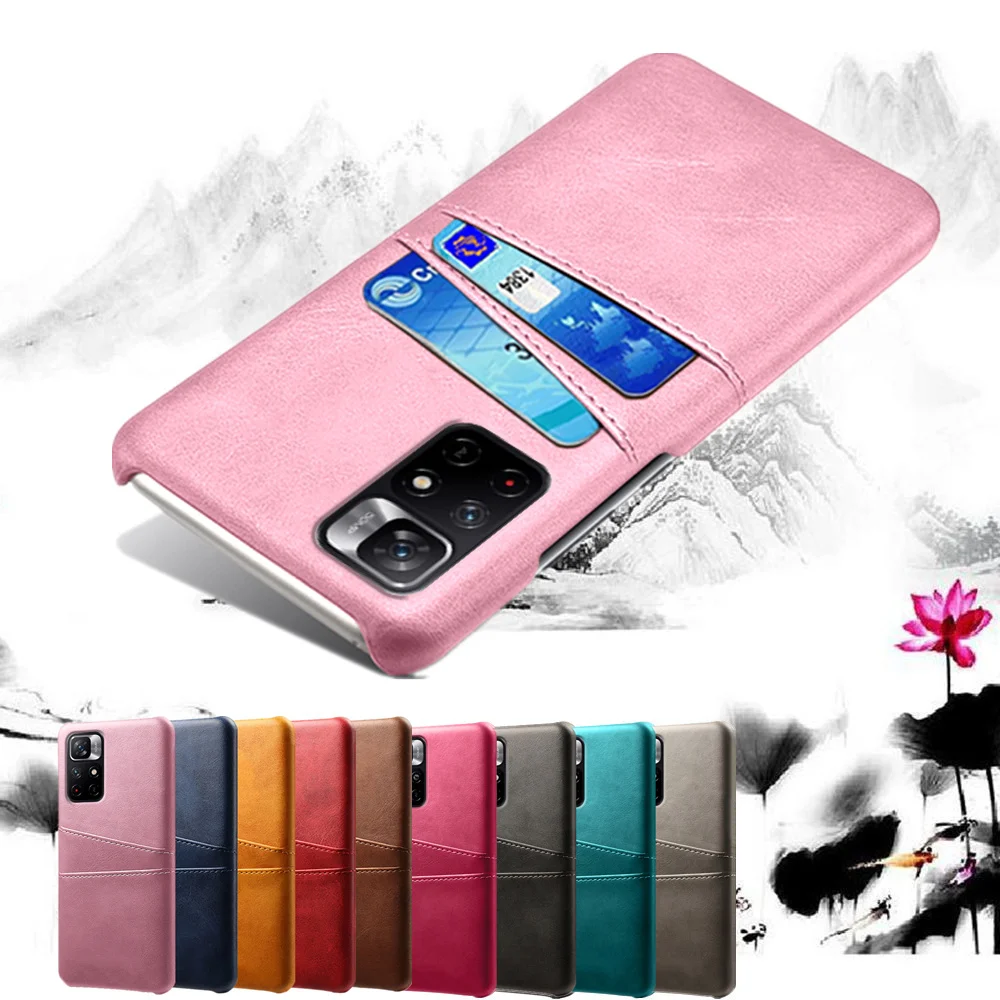 

Case for Xiaomi Redmi Note 11 Case Note 10S Credit Card Holder ID Slot Case for Redmi Note 11 Pro Global Version Phone Bumper