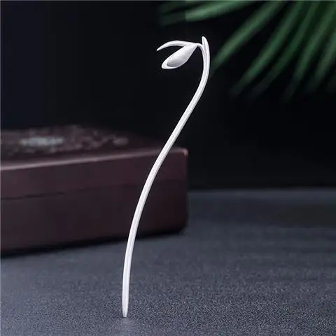 Снежная орхидея, посеребренная заколка для волос с магнолией, винтажная заколка для волос с бутоном цветка, женские антикварные аксессуары Hanfu Cheongsam для женщин