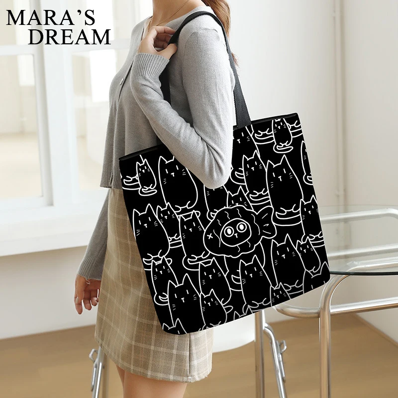 Сумка Mara's Dream с мультяшным рисунком медведь кот тигр Брезентовая сумка милая