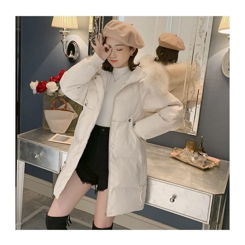 

New Parkas Women 2022 Winter Jacket Women Coat Hooded Outwear Female Parka Thick Warm Cotton Padded Fur Collar Basic Coats E769