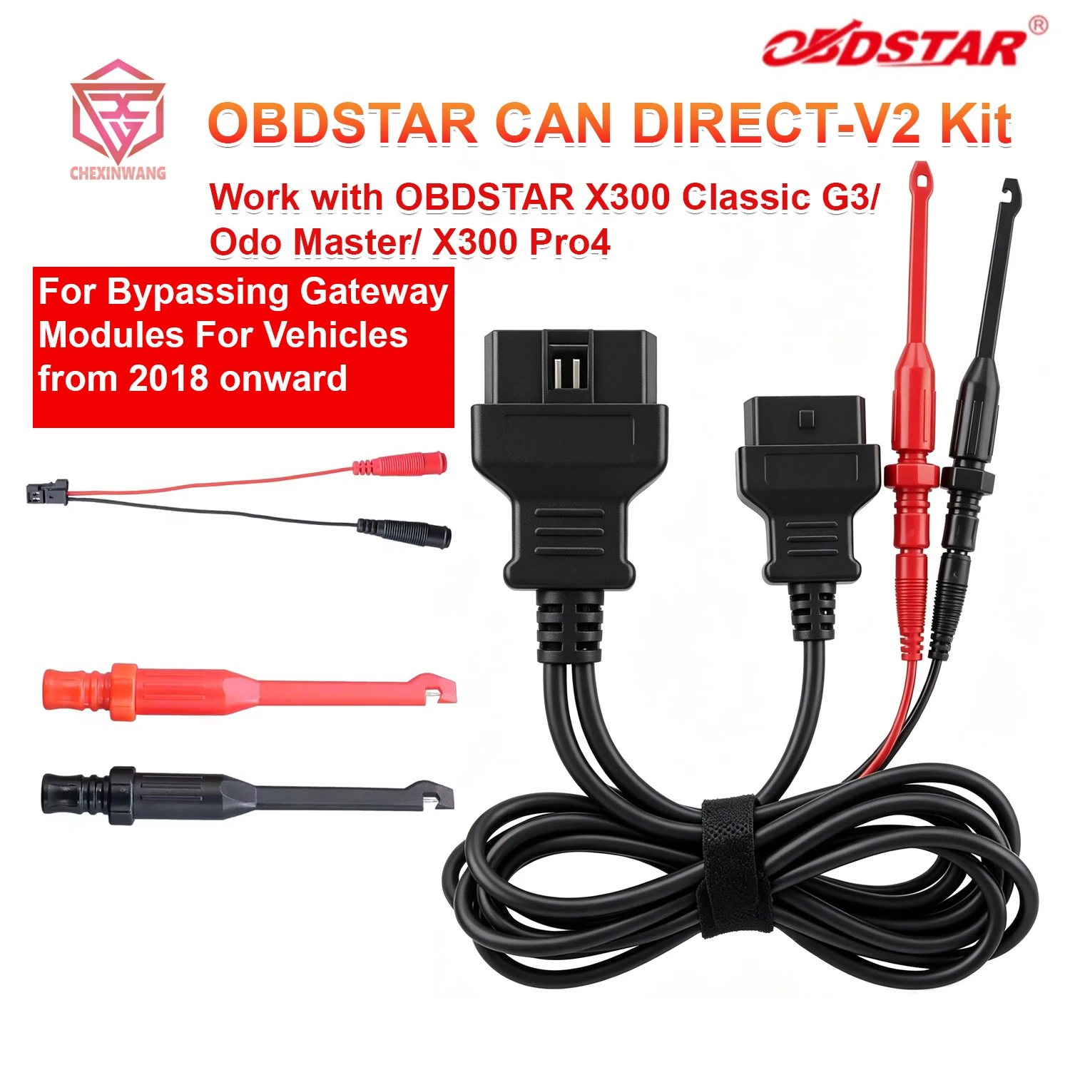 Фото Комплект OBDSTAR CAN DIRECT-V2 для X300 Classic G3/ Odo/Master/ X300 Pro4 для обхода модулей шлюзовых устройств для автомобилей с 2018 года выпуска №1