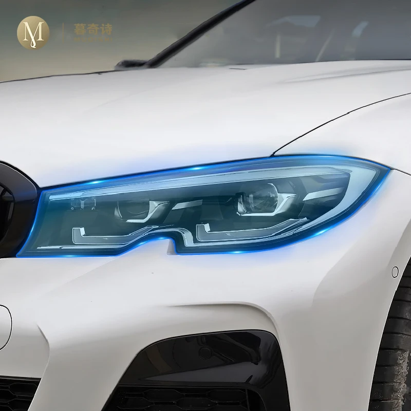 

For BMW G20 G21 Series 3 2019-2022Car Exterior PPF protective film Headlamp scratch protection TPU transparent film Smoked black