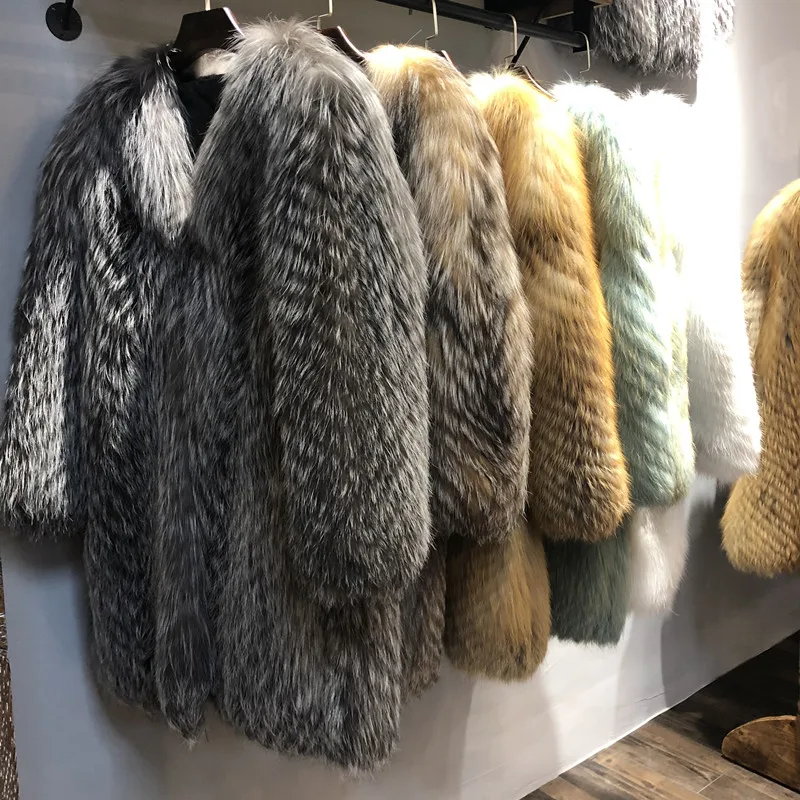 Женское зимнее пальто длинная Роскошная Одежда куртка из натурального пушистого