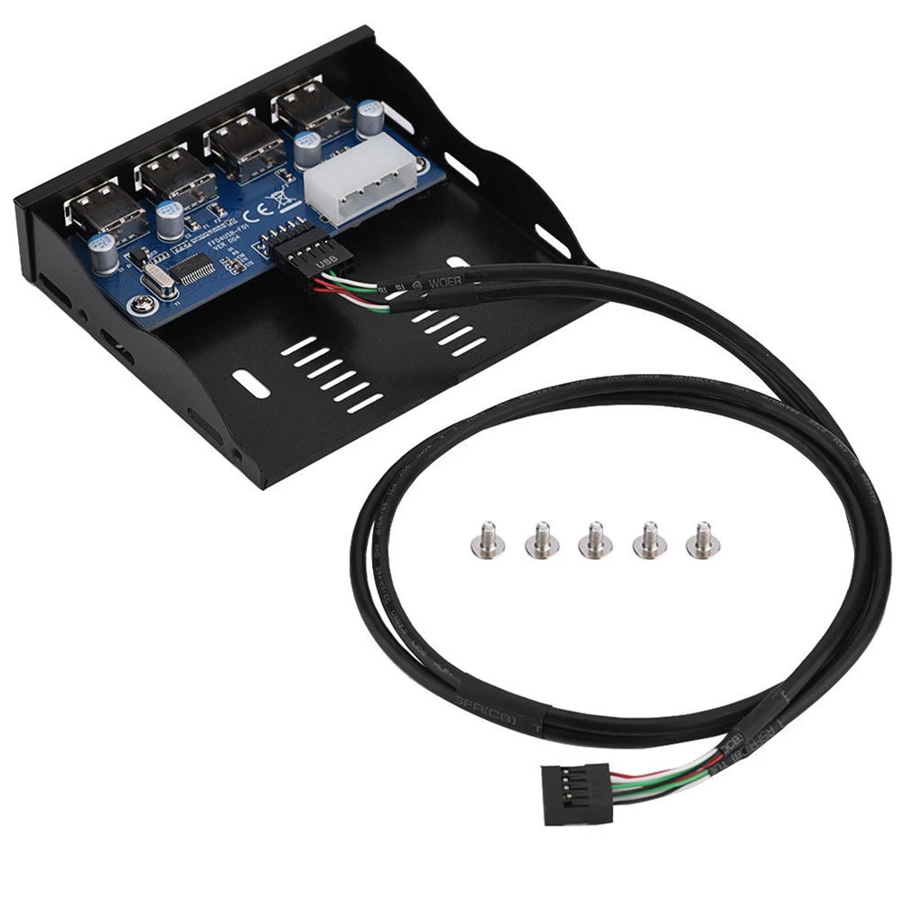 

Front Panel Bracket Hub Adapter Motherboard PC Floppy Bay 4 Port USB 2.0 Cable 9 Pin Media Dashboard With Screws Computer