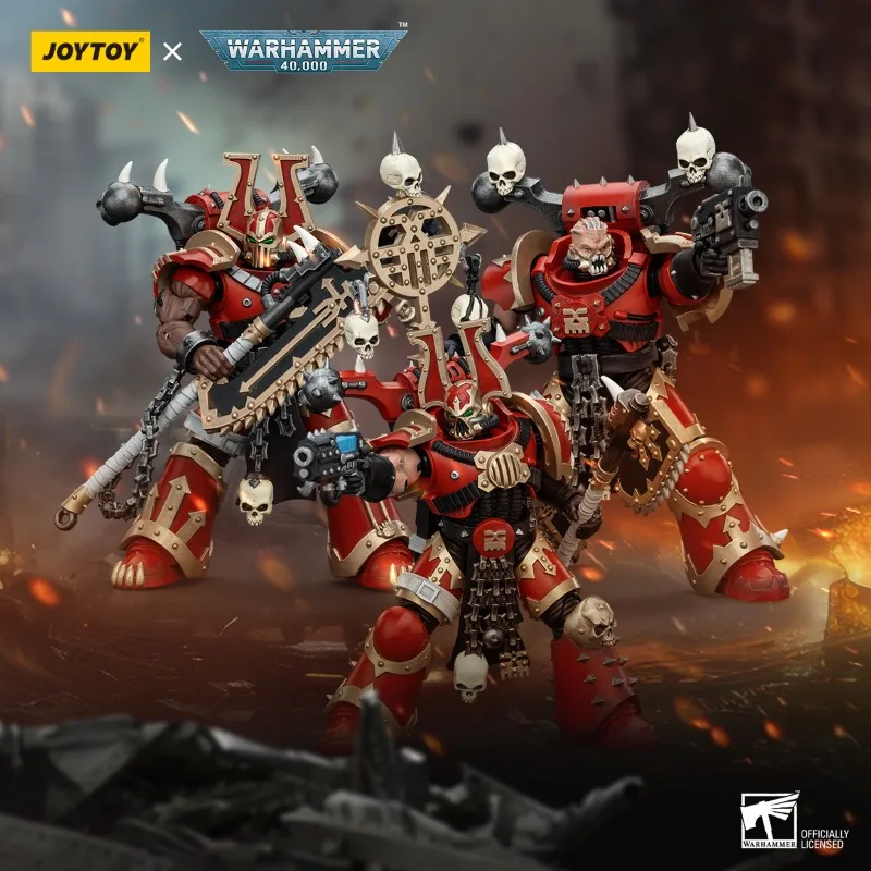 [PRE ORDER] JOYTOY Warhammer 40k Фигурки 1/18 World Eaters Khorne Berzerker с Eviscerator Chainsword Аниме Игрушки