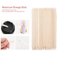 100 pcsbag orange sticks nail tools for manicure design fashion wooden stick cuticle pusher accessories for art decoration