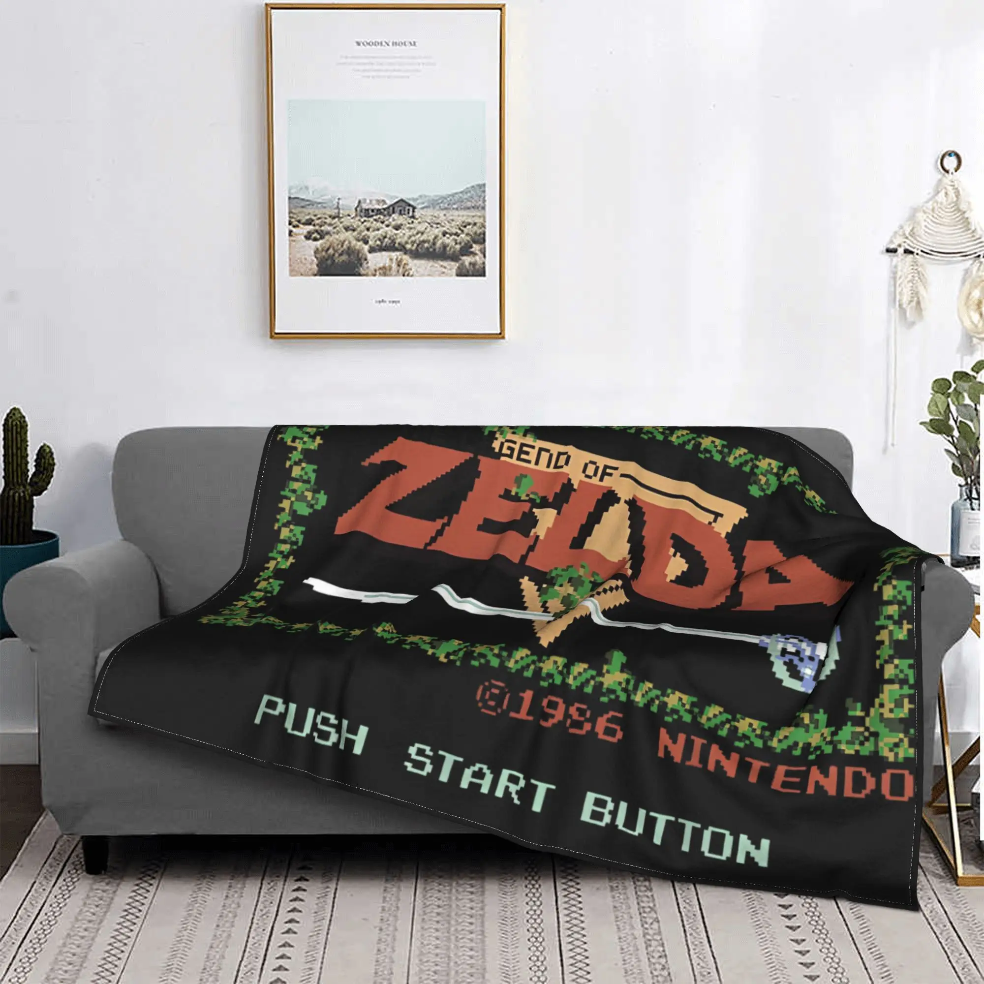 Фото Z-Zelda Legends фланелевое одеяло классическое NES название экрана на заказ пледы диван постельное белье гостиная 150*125 см плюшевое тонкое одеяло №1