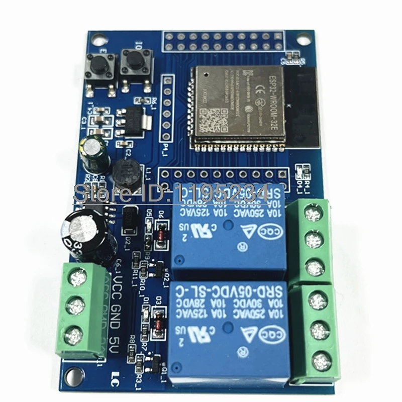 Двухканальный беспроводной релейный модуль Wi-Fi ESP32 5 в 12 В