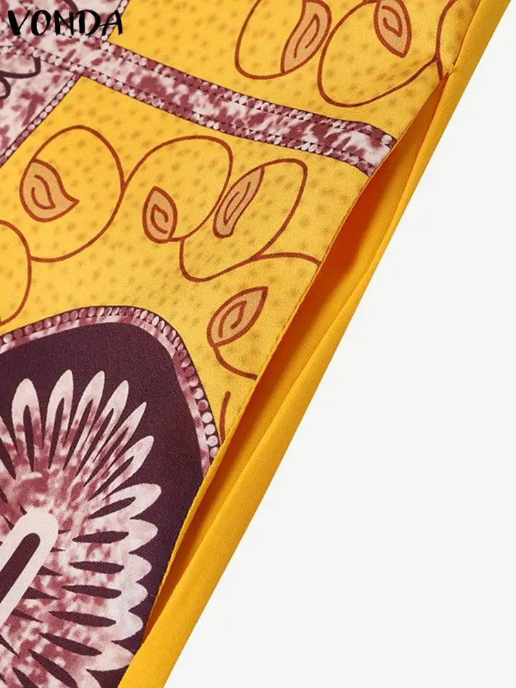 Женское богемное мини-платье VONDA летнее винтажное платье с принтом повседневный