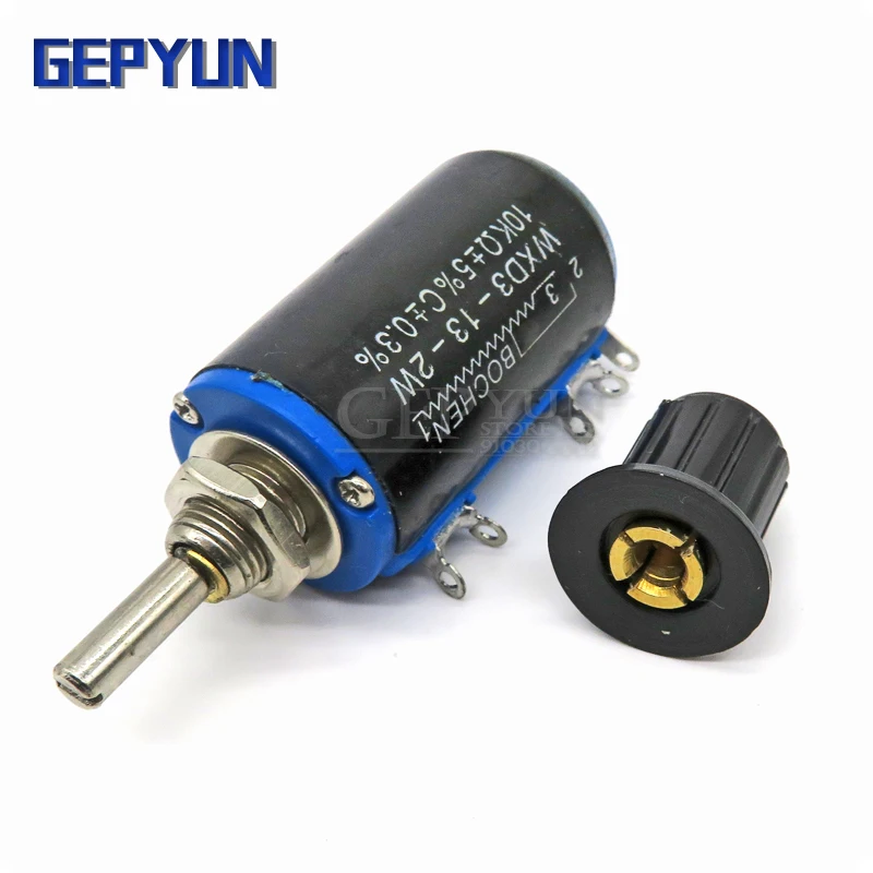 1 шт. потенциометр WXD3-13 2 Вт + черная ручка 100 200 220 1K 2.2K 3.3K 4.7K 5.6K 6.8K 10K 22K 33K 47K 100K Ом