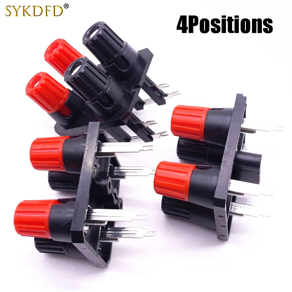 1 шт. 4-позиционный 4 мм разъем типа «банан», внешний аудиоразъем, усилитель динамика, винтовая Клеммная колодка, коннектор, прямой/изгибающийся штифт