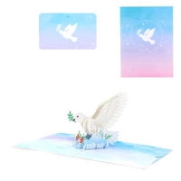 3d pop up teachers day greeting card white pigeon carving hollow display card creative blessing message thank you card