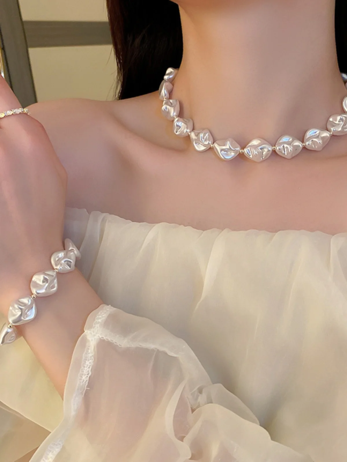 [Оригинал] ожерелье из нерегулярного искусственного жемчуга в стиле барокко с