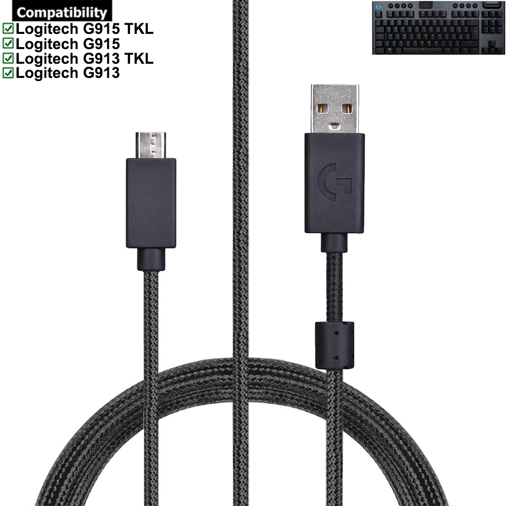 Сменный нейлоновый плетеный кабель Micro USB Женский адаптер для клавиатуры Logitech G915 G913 TKL