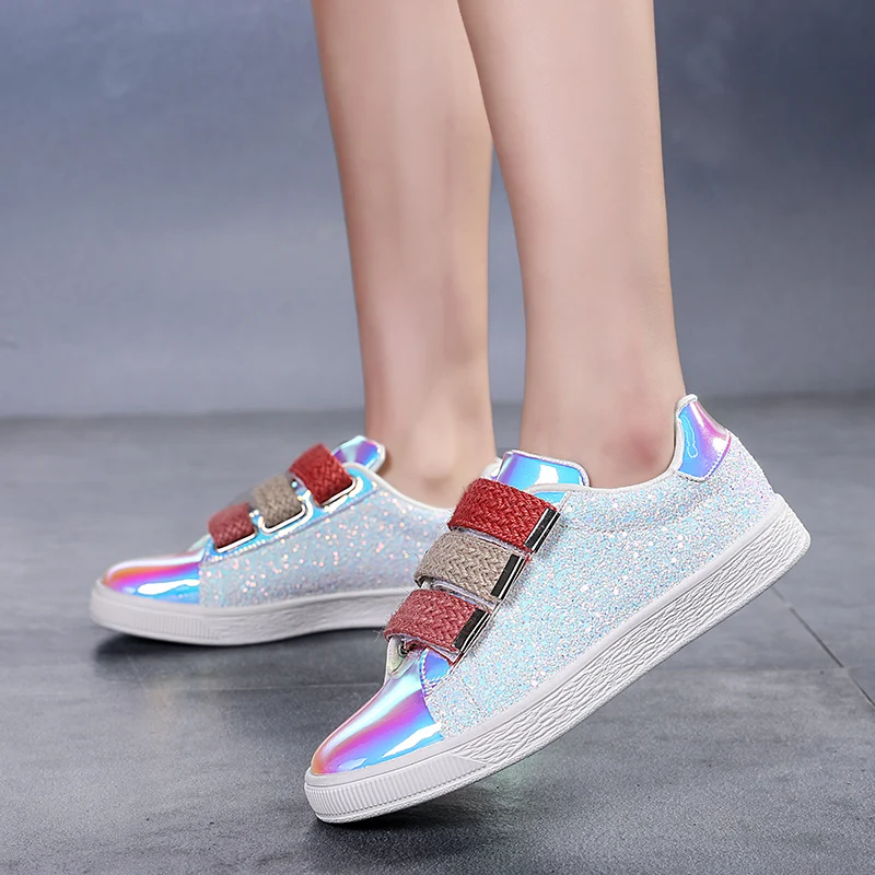 Women's Walking Shoes Canvas Illusion Sports Shoes Women's Casual Shoes 2023 Girls' Women's Shoes Flat Bottom Lace Up Women's