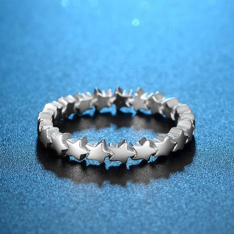 

YANHUI 100% Original Band Rings Real Tibetan Silver Stackable Rings Simple Love Heart Design Gift Rings for Women Girl