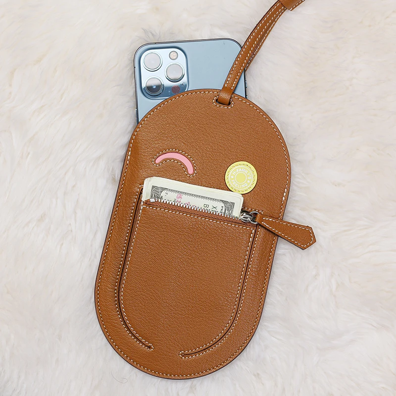H Home In The Loop Phone To Go smiley mobile phone bag halter neck vertical mobile phone bag leather belt card slot