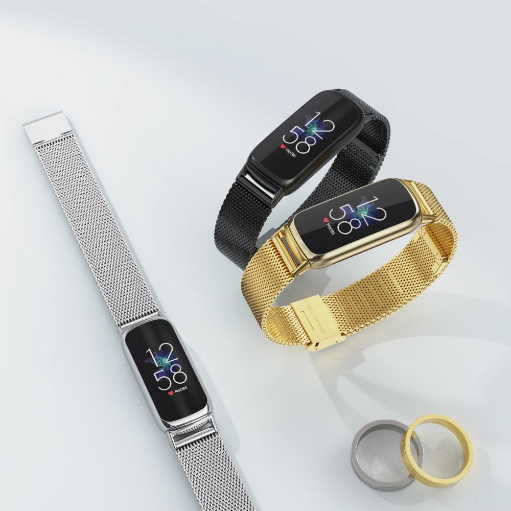 

Для умных часов Fitbit Luxe, металлический Миланский Браслет, Браслет из нержавеющей стали, ремешок на запястье для браслета Fitbit Luxe