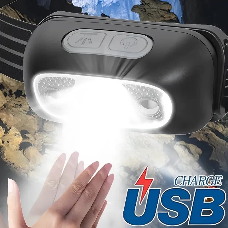 

Портативный мини-светодиодный налобный фонарь с USB-зарядкой и датчиком движения