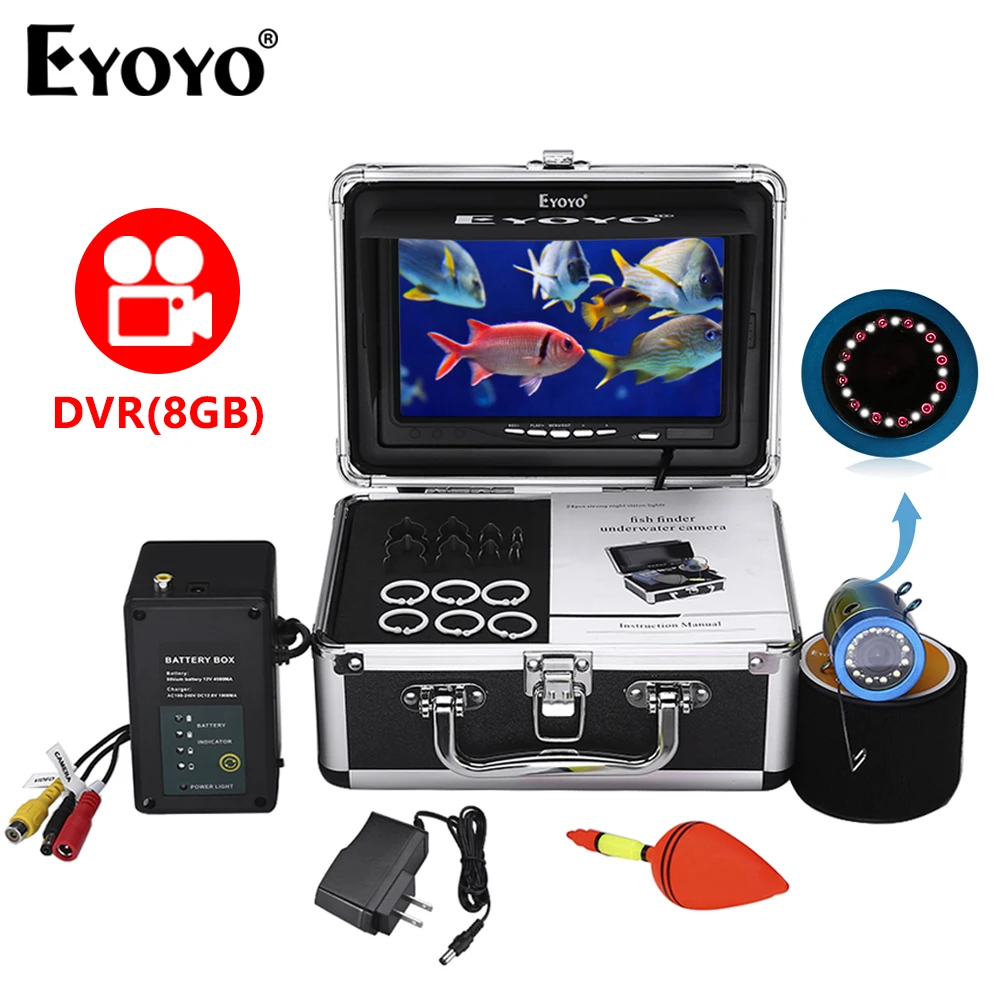 

Eyoyo EF07PRO Fish Finder 7" Monitor For Winter Ice Fishing Support Video Record Up to 32GB Dual Lamps Camera Color Night Vision