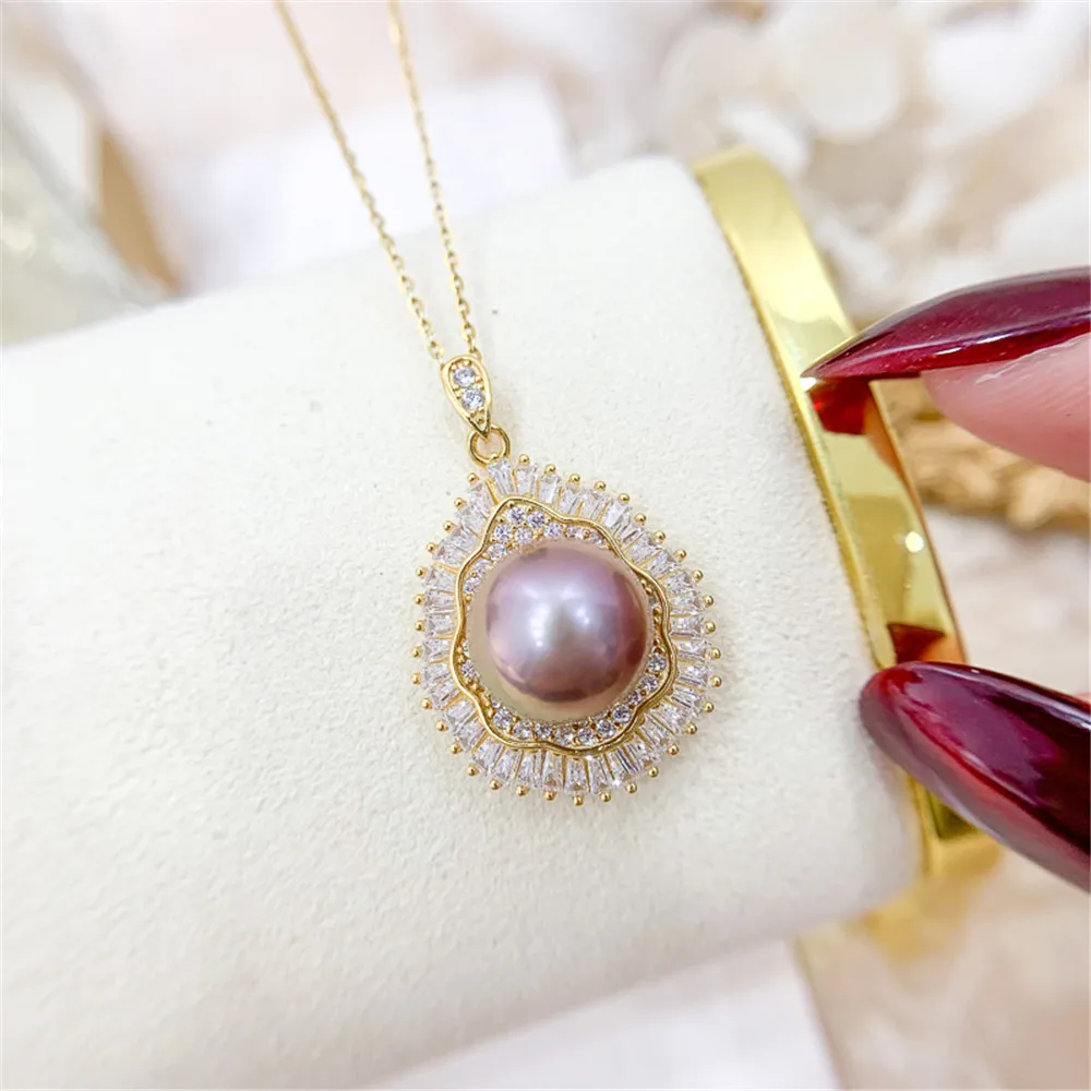 S925 Sterling Silver Pearl Pendant Settings Blank/Base For DIY Pendant Jewelry Making Accessories Suitable for 11-13mm Bead