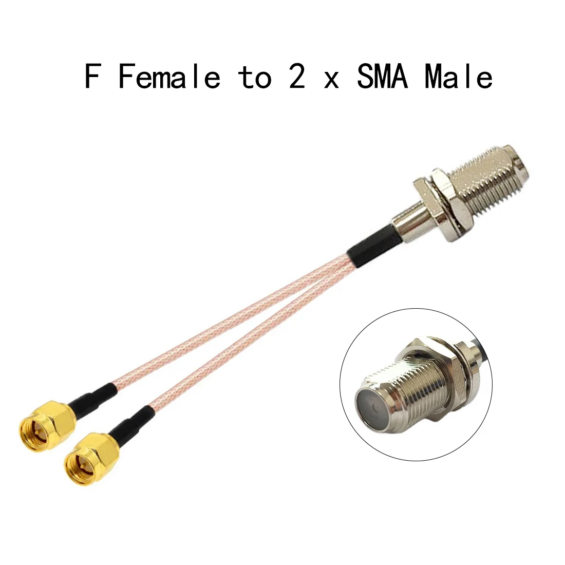

F розетка с 2 штекерами SMA и штекером Y-типа стандартный кабель RG316 15 см 6 дюймов для Wi-Fi маршрутизатора